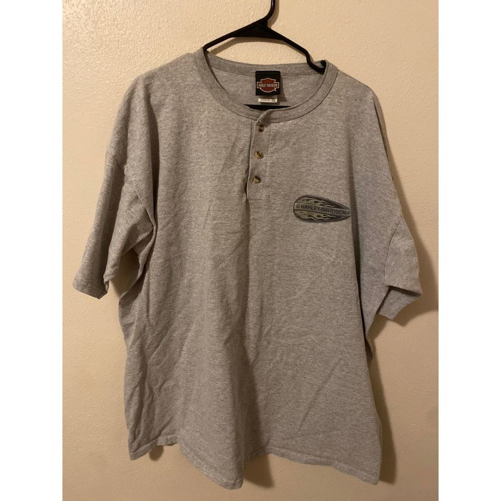 Harley-Davidson Short Sleeve Gray Henley Tee Shirt Tucson Arizona